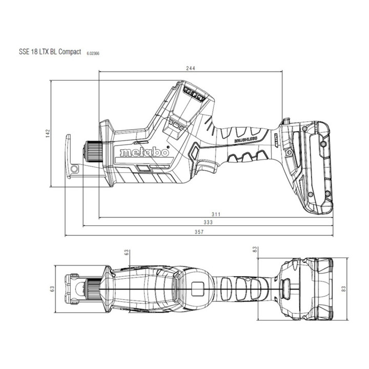 Metabo SSE 18 LTX BL Compact accu reciprozaag doos