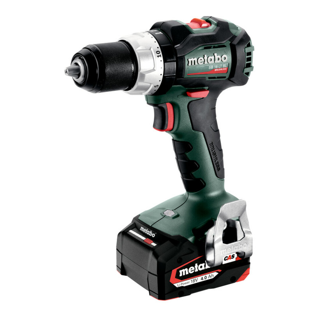 Metabo Trapano a percussione a batteria SB 18 LT BL, valigetta in plastica, 2x18V/4Ah Li-Ion + ASC 30-36V