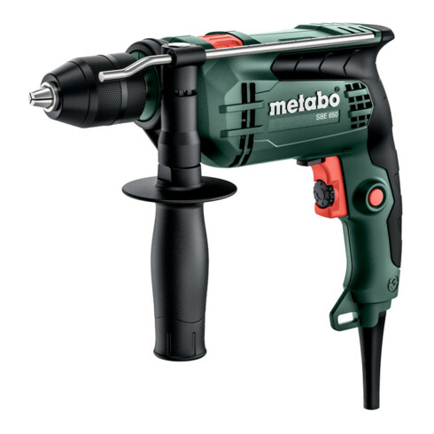 Metabo Trapano a percussione SBE 650, valigetta in plastica, mandrino a serraggio rapido