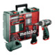Metabo Trapano avvitatore a batteria PowerMaxx BS set di base officina mobile, valigetta in plastica, 10,8 V 2x2 Ah ioni di litio + LC 40-1