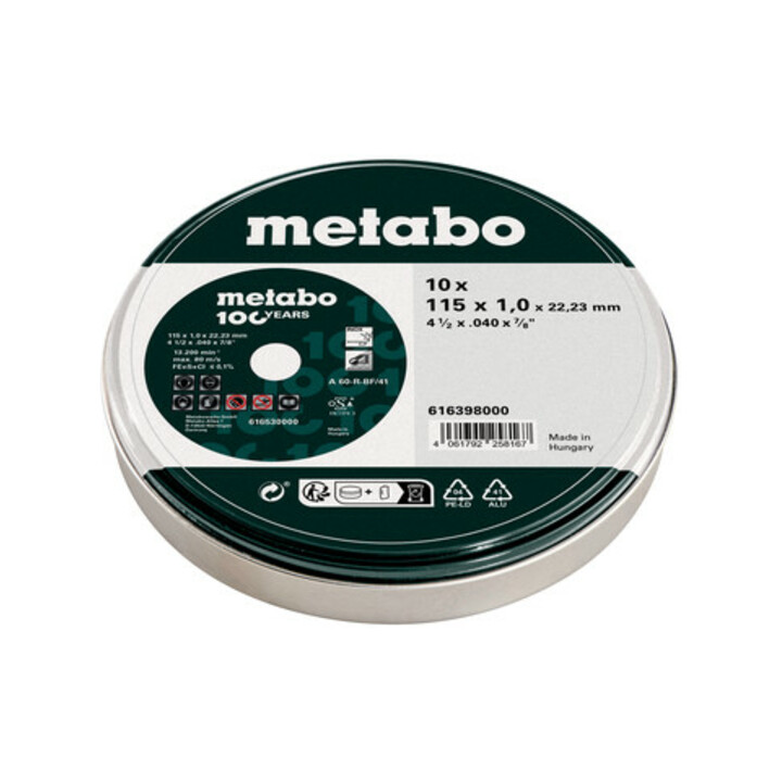 Metabo Trennscheibensatz SP 115x1.0x22.23 Inox, TF 41, in blik (616398000)