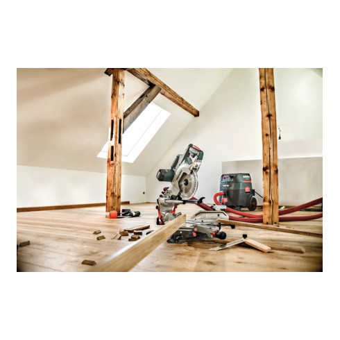 Metabo Troncatrice KGSV 72 Xact SYM con funzione di trazione e sistema di arresto regolabile simmetricamente, in scatola di cartone