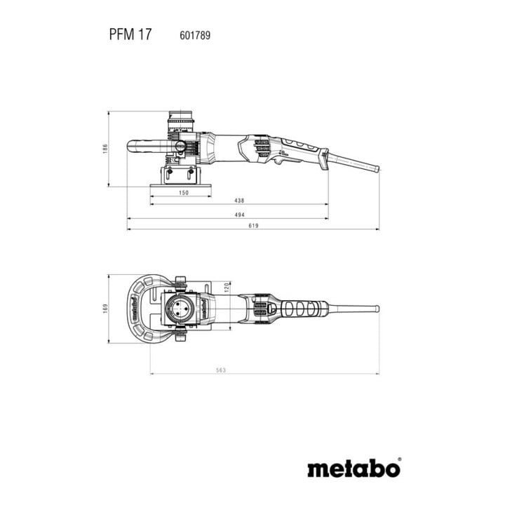 Metabo Vlakfrees voor metaal PFM 17 (601789500) Kunststof koffer