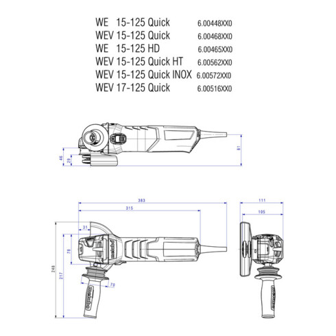 Metabo Winkelschleifer WE 15-125 Quick Karton