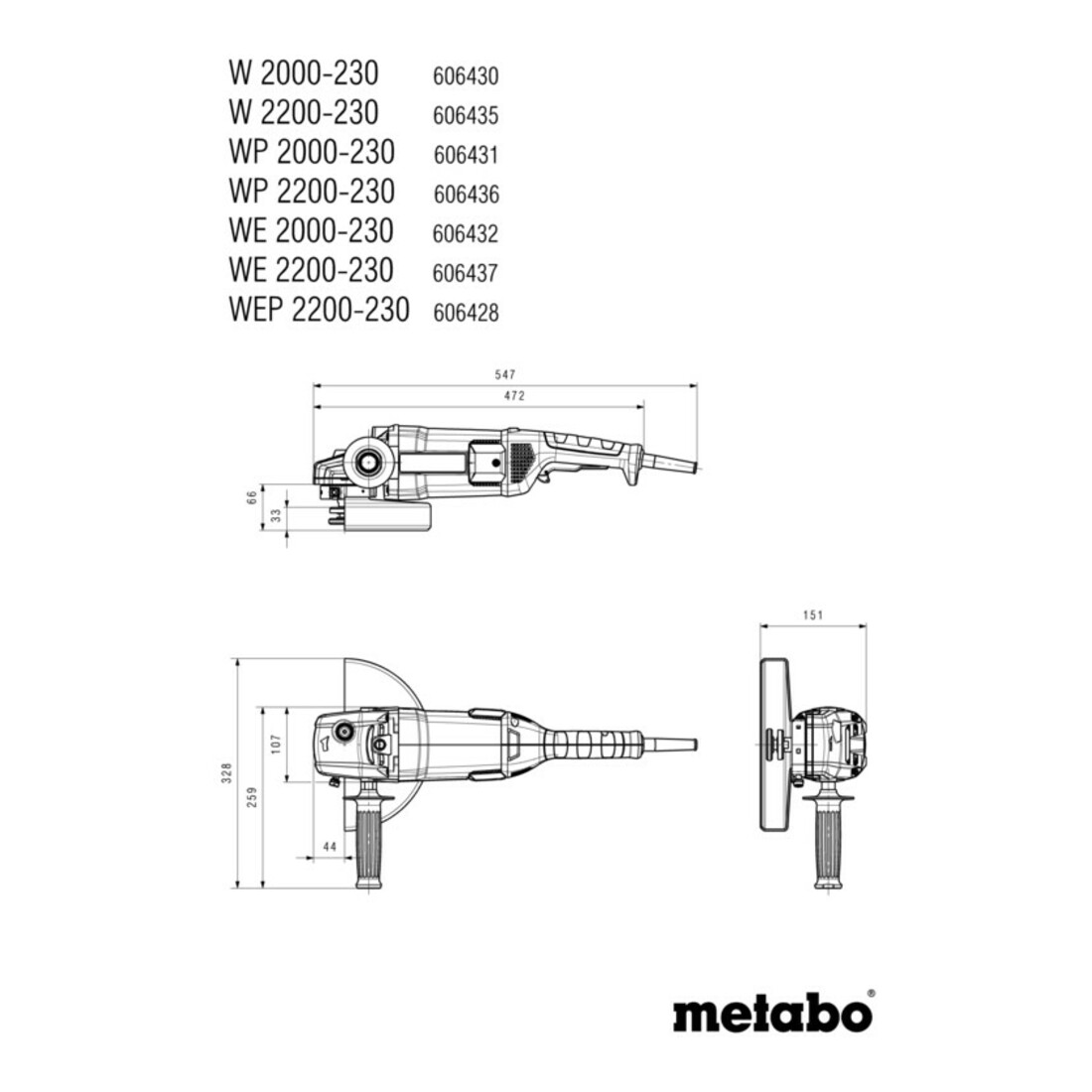 Metabo Winkelschleifer WE 2000-230 Karton