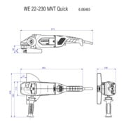 Metabo Winkelschleifer WE 22-230 MVT mit drehbarem Haupthandgriff, Totmannschalter; Karton-4