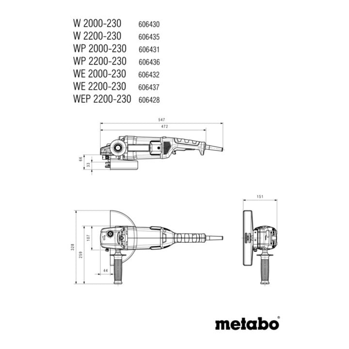 Metabo Winkelschleifer WE 2200-230 Karton