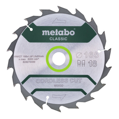 Metabo cirkelzaagblad "cordless cut wood", kwaliteitsklassieker, voor handcirkelzagen, in doos