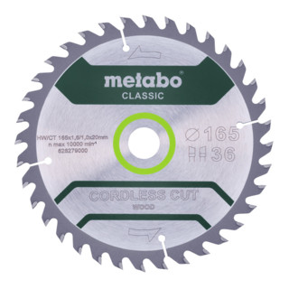Metabo cirkelzaagblad "cordless cut wood", kwaliteitsklassieker, voor handcirkelzagen, in doos
