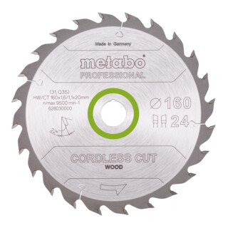 Metabo cirkelzaagblad "cordless cut wood", professionele kwaliteit, voor handcirkelzagen
