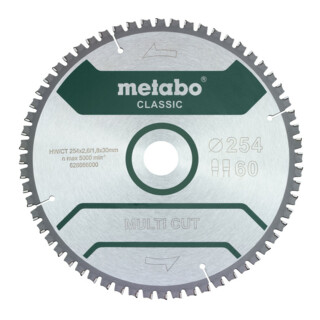 Metabo cirkelzaagblad "multi cut", kwaliteitsklassieker, voor semi-stationaire cirkelzagen, in doos