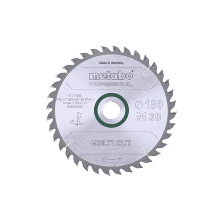 Metabo zaagblad "multi cut - professional", 150x2,4/1,6x20, Z36 WZ 10°