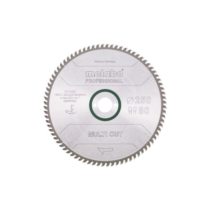 Metabo zaagblad "multi cut - professional", 250x2,8/1,8x30, Z80 WZ, 10°