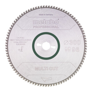 Metabo zaagblad "multi cut - professional", 300x2,8/2,2x30, Z96 FZ/TZ, 6°neg.