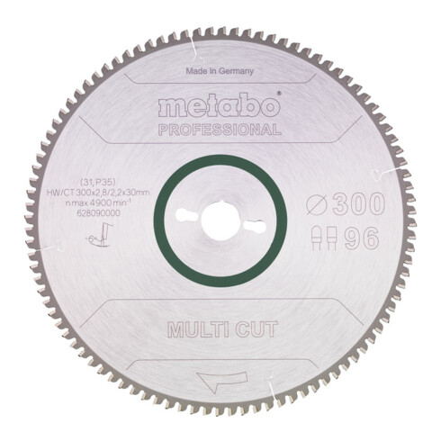 Metabo zaagblad "multi cut - professional", 300x2,8/2,2x30, Z96 FZ/TZ, 6°neg.