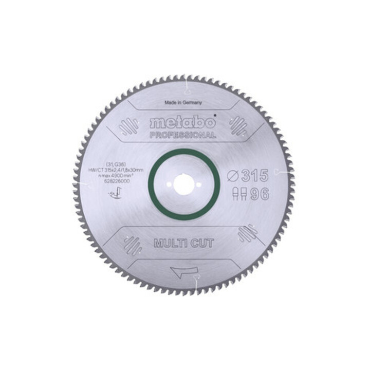 Metabo zaagblad "multi cut - professional", 315x2,4/1,8x30, Z96 FZ/TZ, 5°neg.