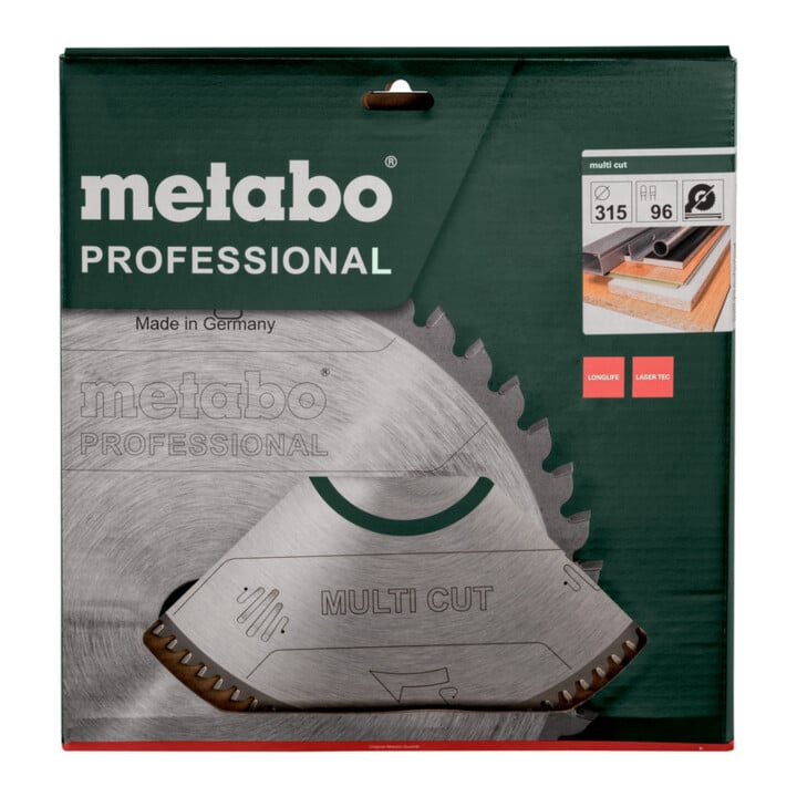 Metabo zaagblad "multi cut - professional", 315x2,4/1,8x30, Z96 FZ/TZ, 5°neg.