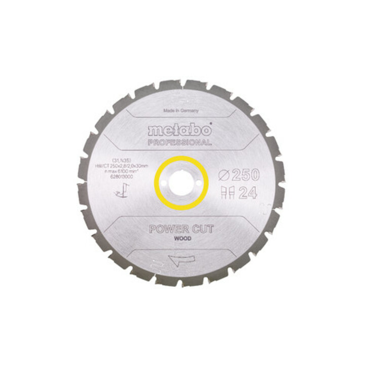 Metabo zaagblad "power cut wood - professional", 250x2,8/2,0x30, Z24 WZ 3° neg.