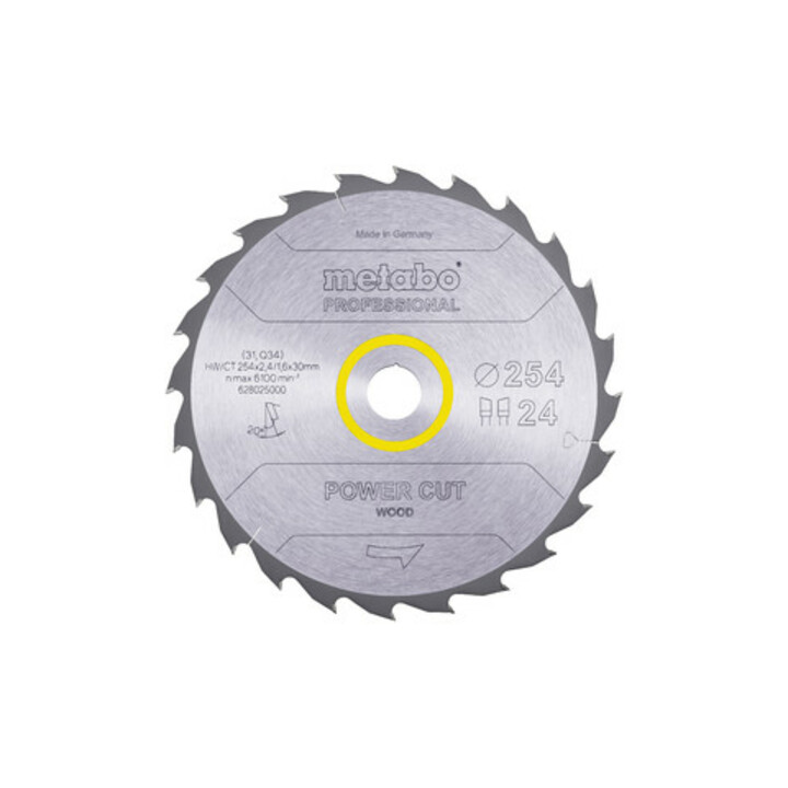 Metabo zaagblad "power cut wood - professional", 254x2,4/1,6x30, Z24 WZ 20°