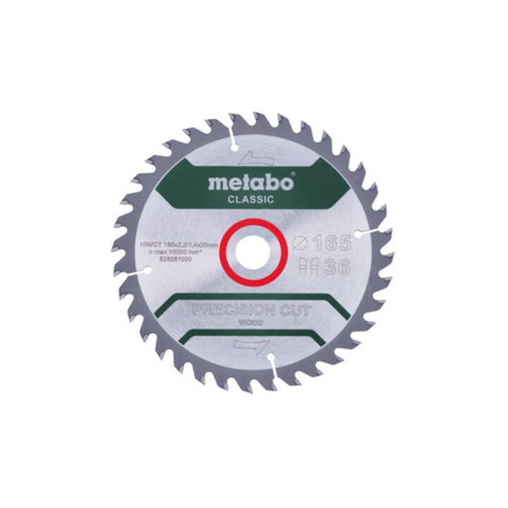 Metabo zaagblad "precision cut wood - classic", 165x1,8/1,2x20 Z42 WZ 5° /B