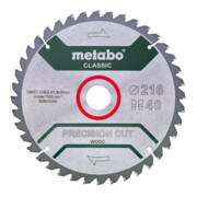 Metabo zaagblad "precision cut wood - classic", 216x2,4/1,8x30 Z40 WZ 5°neg /B