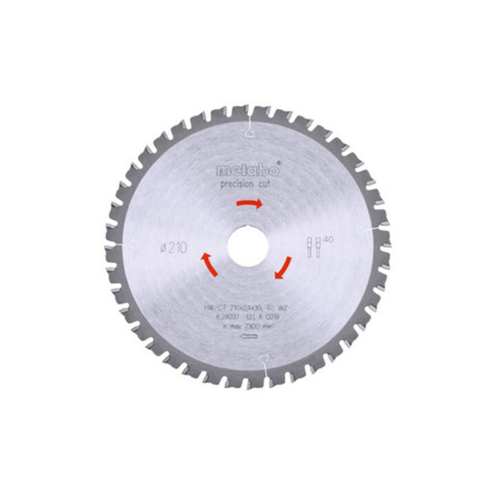 Metabo zaagblad "precision cut wood - professional", 210x2,4/1,8x30, Z40 WZ 3°