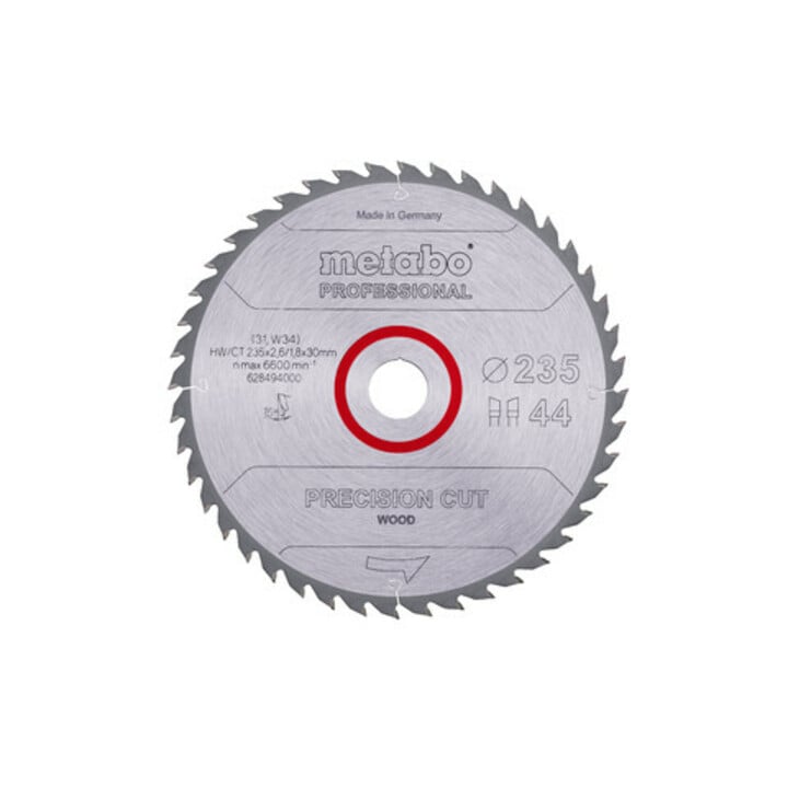 Metabo zaagblad "precision cut wood - professional", 235x2,6/1,8x30, Z44 WZ 15°