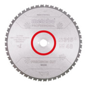 Metabo zaagblad "precision cut wood - professional", 315x2,4/1,8x30, Z48 WZ 5° neg.-3