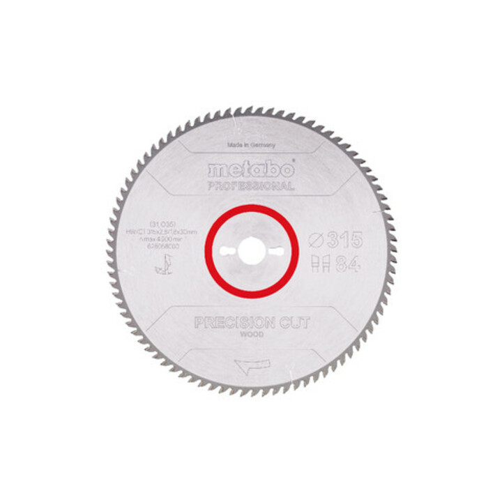 Metabo zaagblad "precision cut wood - professional", 315x2,8/1,8x30, Z84 WZ 10°