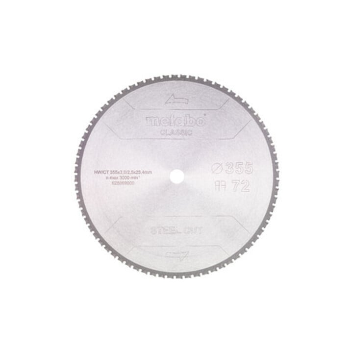 Metabo zaagblad "steel cut - classic", 355x3,0/2,5x25,4 Z72 FZFA/FZFA 4°