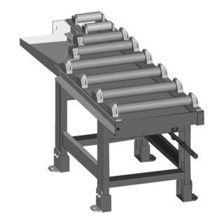 metallkraft Rollenbahn motorisch 2000 x 520 mm Abfuhrseite für 60°-Schnitte