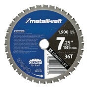 metallkraft Sägeblatt Ø 185 x 1,8/1,4 x 22 mm Z36 Stahl