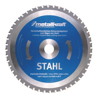 metallkraft Sägeblatt Ø 230 x 2,0 x 25,4 mm Z48 Stahl