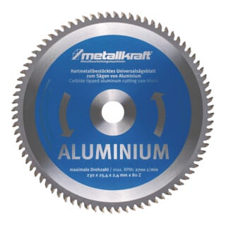metallkraft Sägeblatt Ø 230 x 2,4 x 25,4 mm Aluminium