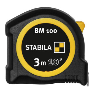 Mètre à ruban de poche STABILA BM 100, 3 m (10'), échelle cm/pouce