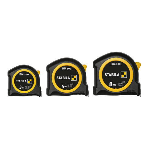 Mètre à ruban de poche STABILA BM 100, 3 m (10'), échelle cm/pouce