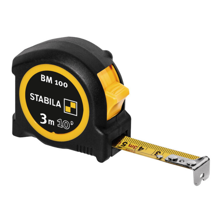 Mètre à ruban de poche STABILA BM 100, 3 m (10'), échelle cm/pouce