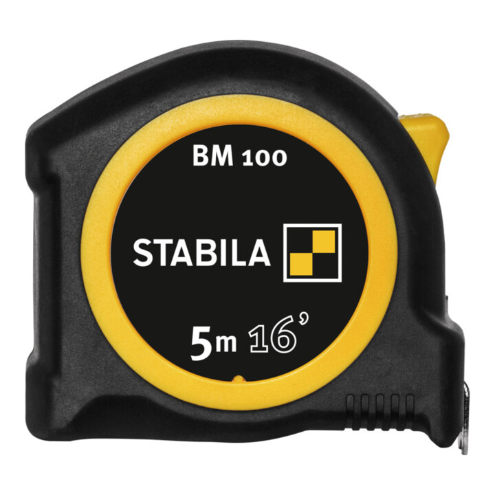 Mètre à ruban de poche STABILA BM 100, 5 m (16'), graduation cm/pouce