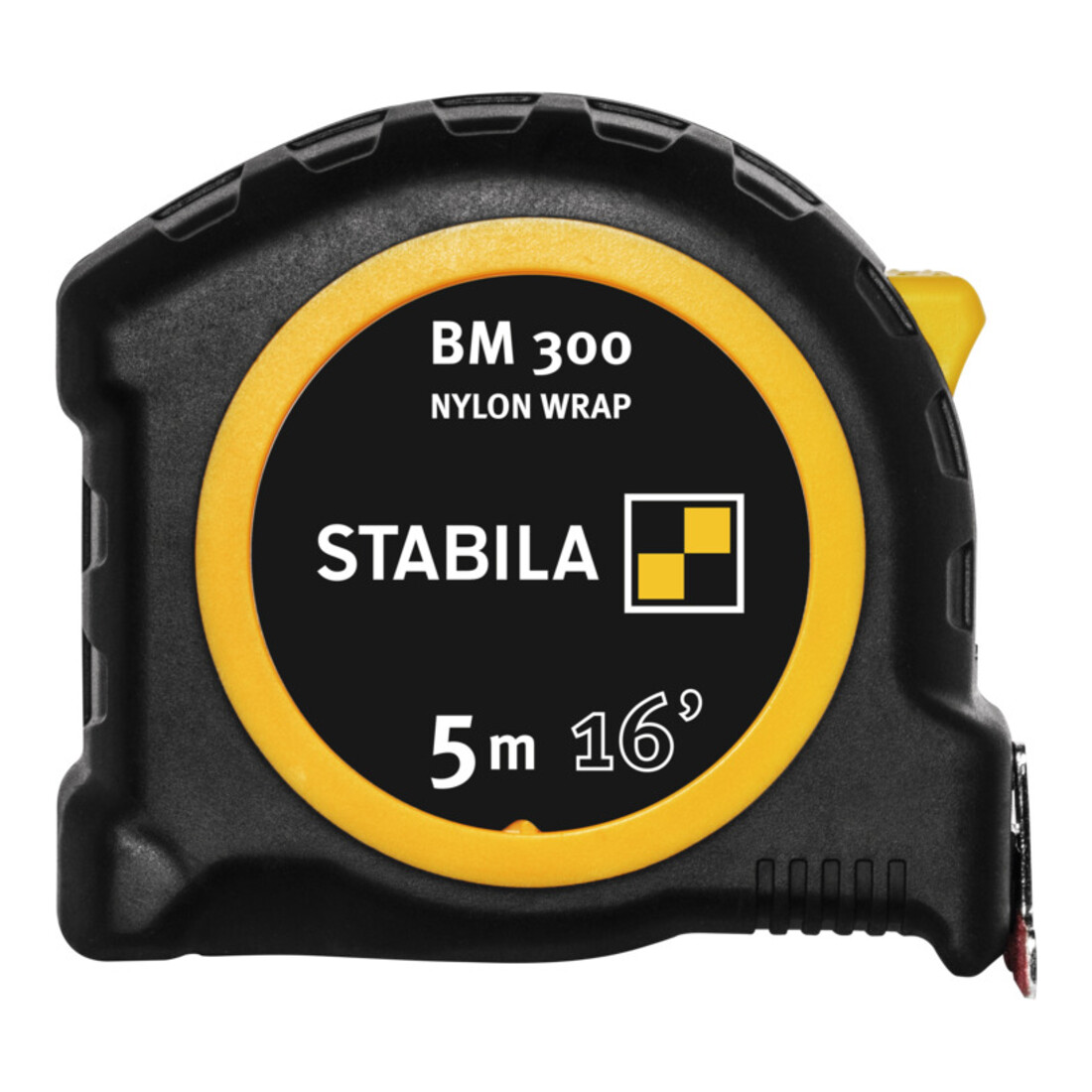 Mètre à ruban de poche STABILA BM 300, 5 m (16'), échelle double face cm/pouce, crochet SPIKES
