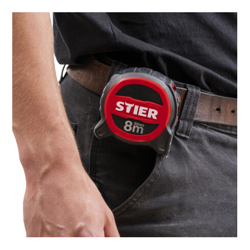 STIER Mètre ruban Premium avec aimant et crochet en acier inoxydable