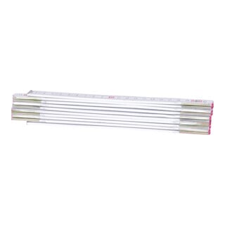 Mètre pliant bois, blanc, 2 m
