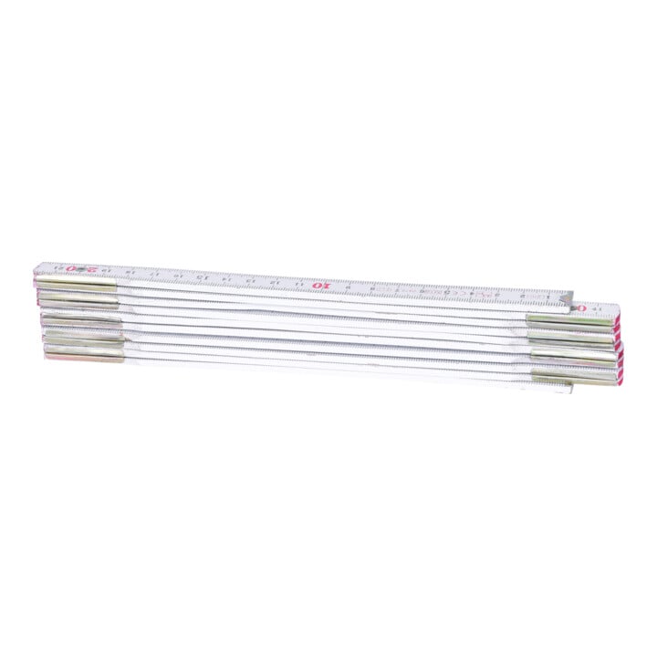 Mètre pliant bois, blanc, 2 m