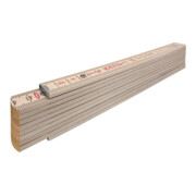 Mètre pliant en bois STABILA Type 407 N, 2 m, teinte naturelle, graduation métrique, avec équerre, certifié PEFC