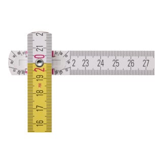 Mètre pliant en bois STABILA Type 717, 2 m, blanc/jaune échelle métrique à lecture rapide