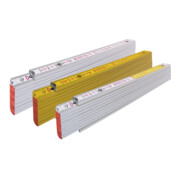 Mètre pliant en bois STABILA Type 717, 2 m, blanc/jaune échelle métrique à lecture rapide-4