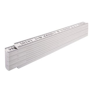 Mètre pliant en plastique STABILA Type 1107, 2 m, blanc, graduation métrique