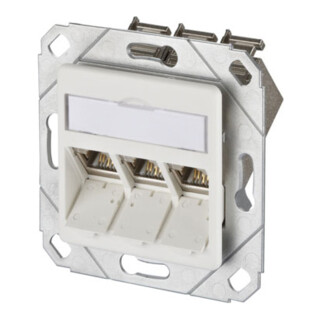 Metz Connect Anschlussdose Cat.6A 3xRJ45 rws E-DATmod-3Upk-rws