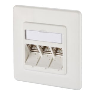 Metz Connect Anschlussdose Cat.6A 3xRJ45 UP rws TN E-DATmod-3UP-rws