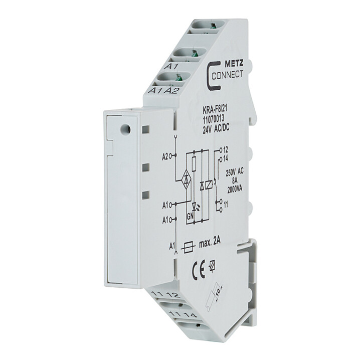 Metz Connect Bloc de raccordement 24AC/DC KRA-F8/21 1W