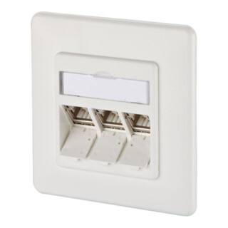Metz Connect Boîte de connexion Cat.6A 3xRJ45 encastrée rws TN E-DATmod-3UP-rws